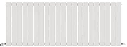 iBathUK Apex Horizontal Radiator, Single Flat Panel Radiators, 600x1596mm Slim Radiator for Bathroom,Kitchen,Living Room - White