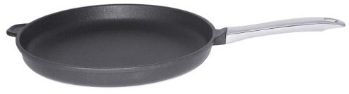 Contacto Aluminiumguss-Pfanne 32 cm flache Form mit Titan-Alu-Beschichtung