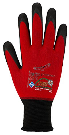 Asatex Feinstrickhandschuh mit Mikroschaum-Beschichtung CONDOR-T, rot, Gr. 10 (12 Paar)