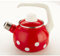 Münder Emaille - Wasserkessel/Teekessel - Emaille - Rot/Weiss - 1,7 L