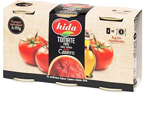 Hida - Gebratene Tomate, Dosenpackung 3x155 gr - ideal für die Zubereitung der leckersten Saucen.