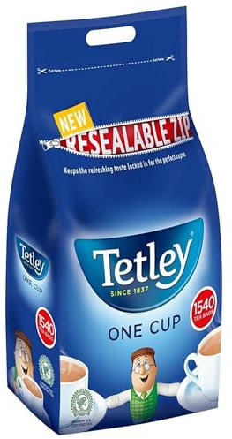 Tetley Original One Cup Black Tea Bags - Bulk Value Pack - Full Flavoured British Brew - Perfect for Breakfast or Anytime - Rainforest Alliance Certified - 1540 Teabags (1 Pack)