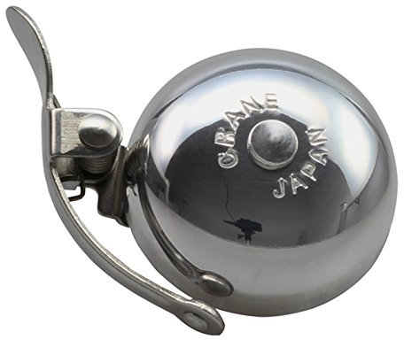 CRANE Bell Co. Fahrradklingel Mini Suzu W Steel Band Mount, Silber Poliert, CR-MSZSB-PL