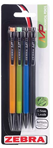 Zebra Mechanical Pencil - Assorted Barrels (Pack of 4)