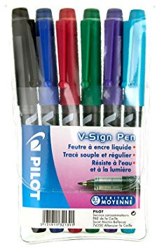 Pilot V-Sign Felt-tip Pen Medium Point Assorted Colours