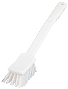 Haug scrub brush, transparent polyester, long handle
