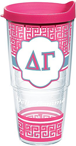 Tervis Delta Gamma Sorority Tumbler with Pink Travel Lid, 24 oz, Clear by Tervis