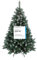 RS Trade 15013 Schneebaum 120 cm Weihnachtsbaum künstlich mit Schnee und Zapfen (Ø ca. 78 cm) ca. 500 Spitzen, schwer entflammbarer Tannenbaum mit Schnellaufbau Klappsystem, inkl. Christbaum Ständer