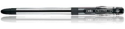 Cello Techno Tip 0.6 Ball Point Pens, Black, 10 Dozen Pack (120 pcs) by Cello