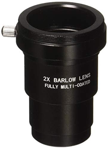 Gosky 3,8 cm 2 x vollständig geschwärzte Metall-Barlowlinse und Kamera-T-Adapter für Teleskope Okular – kompatibel mit 1,25 Zoll Filtern – auch für Astronomische Fotografie – beschichtet