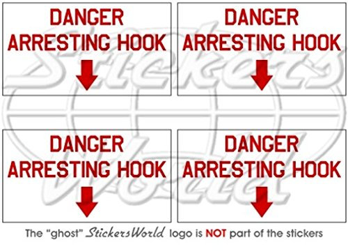 Gefahr Arretierung Haken USAF US Navy Flugzeug 5,1 cm (50 mm) Vinyl Sticker, Aufkleber X4