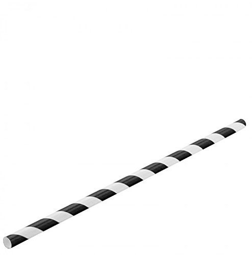 Utopia 250x Black and White Stripe Straws, 8, Paper Straw