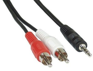 InLine 89944 Cinch/Klinke Kabel, 2x Cinch Stecker an 3,5mm Klinke Stecker, 0,5m