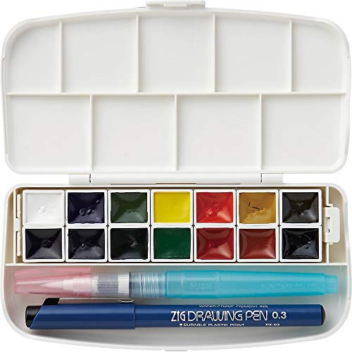 Kuretake Fils Watercolor Set 14 Color Set (Japan Import)