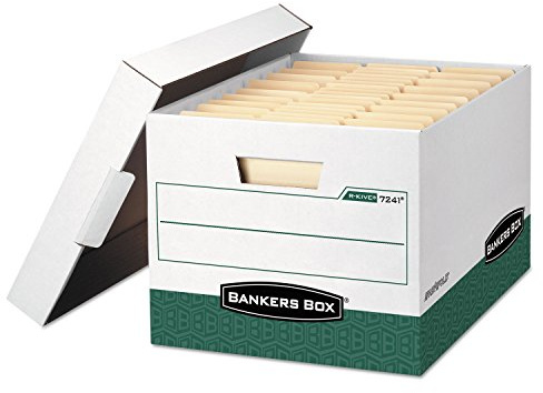 Bankers Box 07241 Storage File, Letter/Legal,12-Inch x15-Inch x10-Inch, 12/CT, White/Green