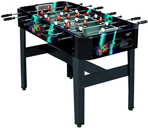 CARROMCO Unisex Jugend TUCANA-XT Tischfussball, Kicker, Schwarz mit Design, 122 x 61 x 83 cm
