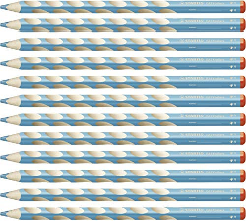 STABILO - Ergonomischer Buntstift für Rechtshänder - EASYcolors - 12er Pack - himmelblau