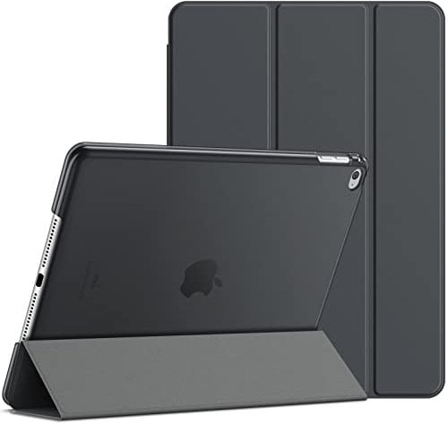 JETech Hülle für iPad Air 2, Schutzhülle mit Ständer Funktion und Auto Schlaf/Wachen (Dunkel Grau)