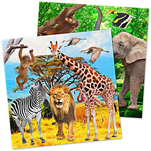 Folat 62002 Safari-Party Servietten - 20 Stück, Multi-Colored, Costumes