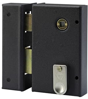 Vachette Serrure en Applique Verticale à fouillot Gauche, Porte d'Entrée, Porte intérieure - 67286/SC G - Sûreté à Gorge, Axe à 44 mm, Utilisation avec poignée carré de 7 mm, 2 Clés fournies, Marron