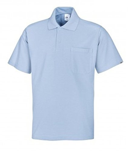 BP 1612-181-11-4XL Unisex-Poloshirt, 1/2 Ärmel, Polokragen mit Knopfleiste, 70 cm, 220,00 g/m² Stoffmischung, hellblau, 4XL