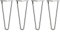 [HLC] 4 x Hairpin Table Legs – Superior Double Weld Steel Construction With Screws, Build Guide & Protector Feet Worth £8 Included! – 10mm Steel [12/30cm,Clear Coat]