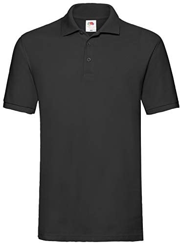 Fruit of the Loom Men's Polo Shirt - Black - Large