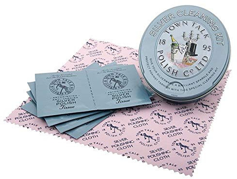 Town Talk Silver Polish Cleaning Kit in Keepsake Tin