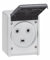 LEGRAND - Prise Etanche de Puissance 32A avec Terre Plexo - Prise 2P+T IP44 - 2 Alvéoles - Pose en Saillie - Gris