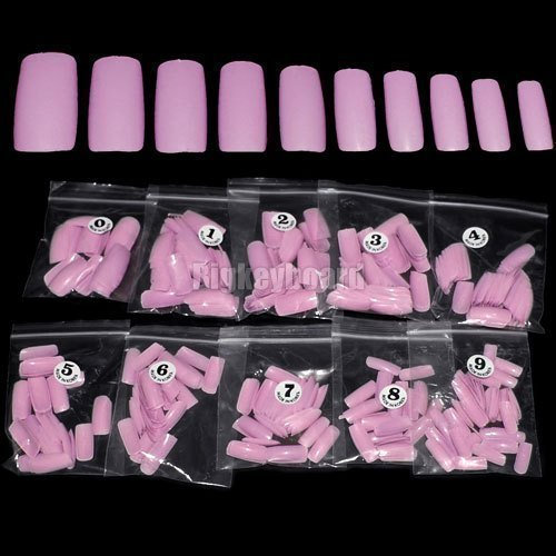 500 French Acrylic Artificial Full False Nail Art Tips (Pink)