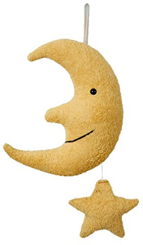 Efie Bio - Spieluhr Mond mit Stern – Bio-Baumwolle (kbA), Made in Germany, GOTS-zertifiziert, nachhaltig, Melodie (Sandmann, lieber Sandmann)