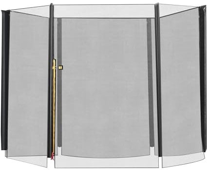 HOMCOM Red de Seguridad de Reemplazo para Trampolín Cama Elástica Redondo Ø244 cm para Exterior con Puerta con Cremallera para 6 Postes Rectos Ø244x180 cm Negro