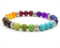Achat Perlen 7 Chakras Energie Stein Armband Yoga Healing Balance Stein Armkette Elastisches Steinarmreif (Colour1)