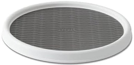 Copco Basics Non-Skid Pantry Cabinet Lazy Susan Turntable, 12-Inch, White/Gray, 1 Count (Pack of 1)