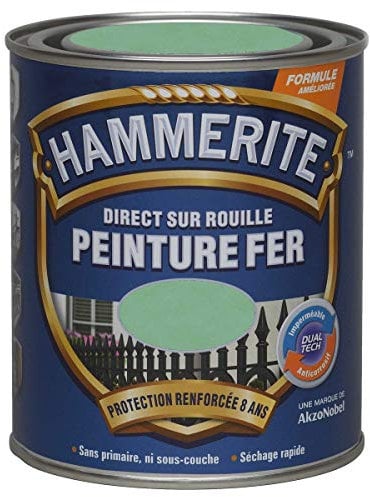 JULIEN Peinture Métal 0.75L Vert Jade Texturé Résistant à la Rouille Extérieur