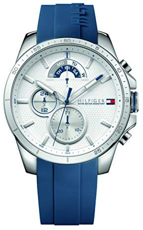 Tommy Hilfiger Homme Analogique Quartz Montre avec Bracelet en Silicone 1791349