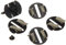 Leitkiel x 4, Schleifer x 4 und Schraubenset, Schwarz