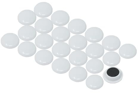 Small White Planning Office Magnets for Fridge, Whiteboard, Noticeboard, Filing Cabinet - Pack of 24