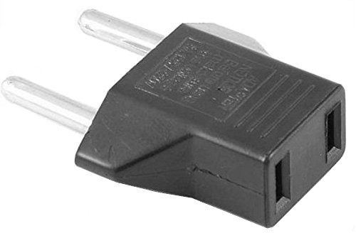 Adaptateur Secteur pour Passer de la Prise l'américaine à européenne, Adaptateur de Voyage, Noir