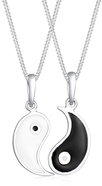 Elli Damen-Kette mit Anhänger Yin und Yang Symbolschmuck 925 Silber Emaille - 0104961112_45