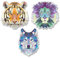DestinationVinyl Vinyl-Aufkleber, Motiv: Funky Lion Tiger Husky, 10 cm hoch, 3 x 10 cm