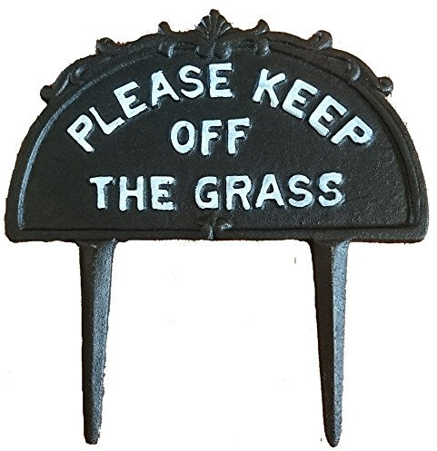 garden ornaments and accessories Classic Cast Iron Please Keep Off The Grass Sign
