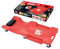 Torin TRP6240 6 Wheel Rolling Creeper Garage/Shop Bench: Plastic Mechanic Cart with Padded Headrest, Red