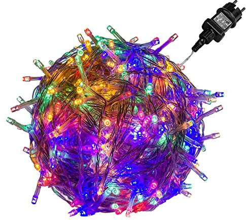 VOLTRONIC LED Lichterkette, innen und außen, IP44, Modell- und Farbwahl, 600 LEDs, bunt