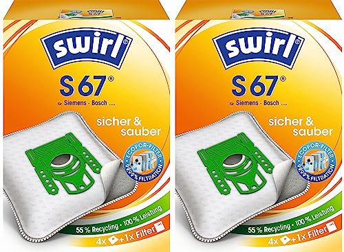 8 Original SWIRL S67 Staubsaugerbeutel für Bosch Pro Parquet