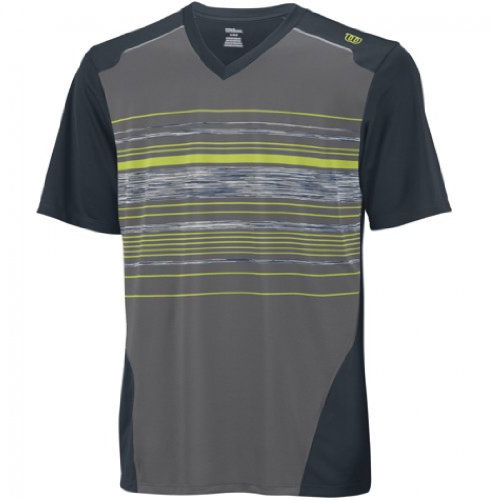 WILSON Herren T-Shirt M Su Specialist Stripe Crew, Graphite, M, WR1072200MD