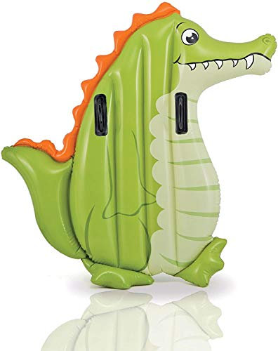 Materassino gonfiabile per bambini, motivo: coccodrillo, 114 cm, 2 manici, per bambini