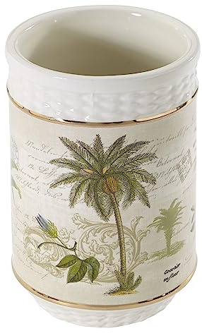 Avanti Linens - Tumbler, Guest Bathroom Essentials, Tropical Inspired Bathroom Accessories (Colony Palm Collection)