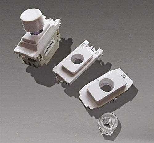 Varilight 2-Way V-Com Push On/Off Rotary LED Dimmer 15-180W (to fit MK, Schneider Ultimate, Schneider Lisse, Crabtree, Hager, Deta, BG & Varilight PowerGrid) White