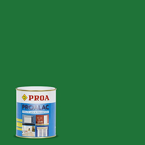 Esmalte Laca al poliuretano Proalac. Verde Prado Ral 6001. 4 L. Pinta tus muebles de cocina, radiadores, madera o metales con la máxima calidad. Valido para interior y exterior. Proa.